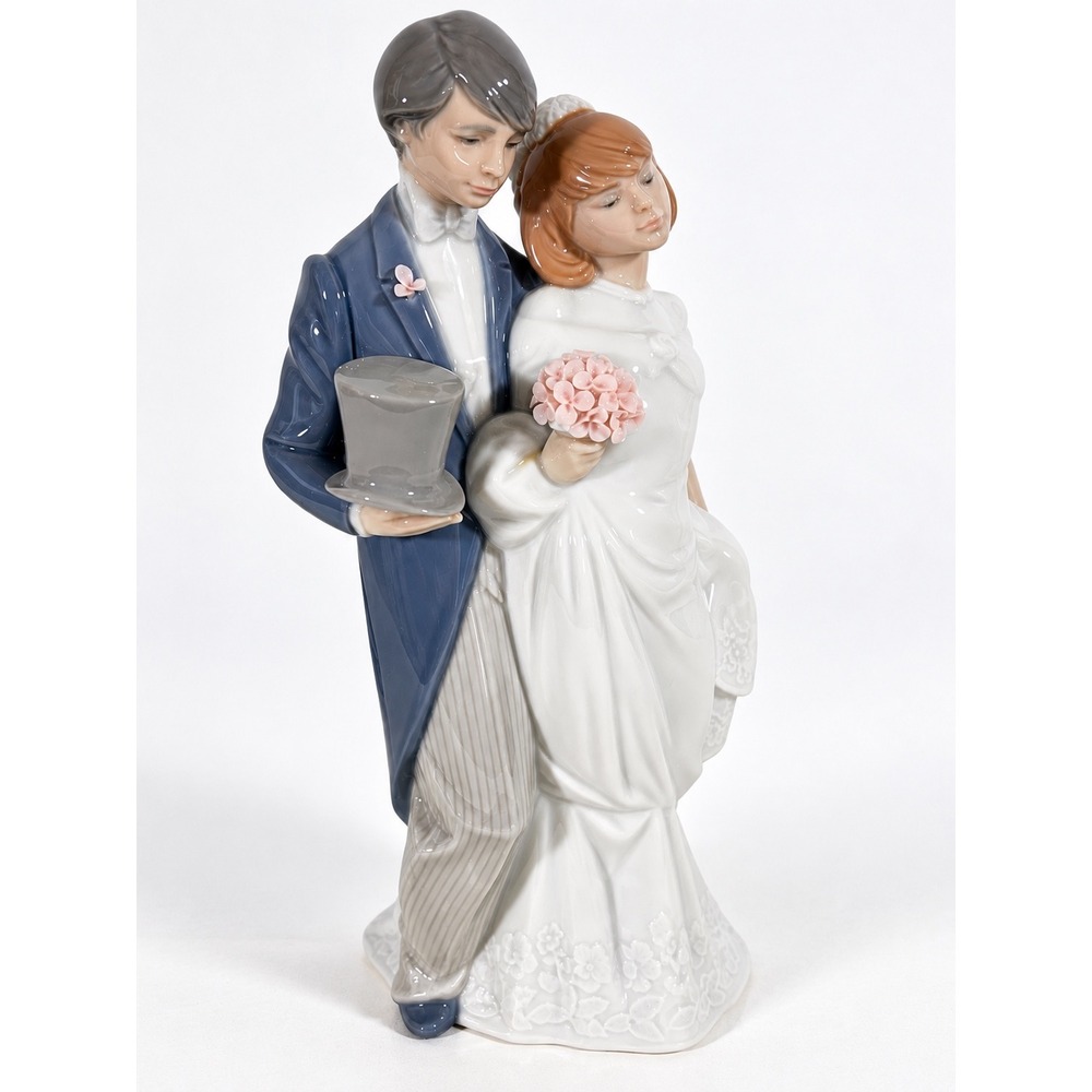 Lladro 4808 Wedding Day Bride Groom Porcelain Figurine Retired Spain Vintage